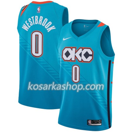Dres Oklahoma City Thunder Russell Westbrook 0 Nike 2018-19 City Edition Plava Swingman